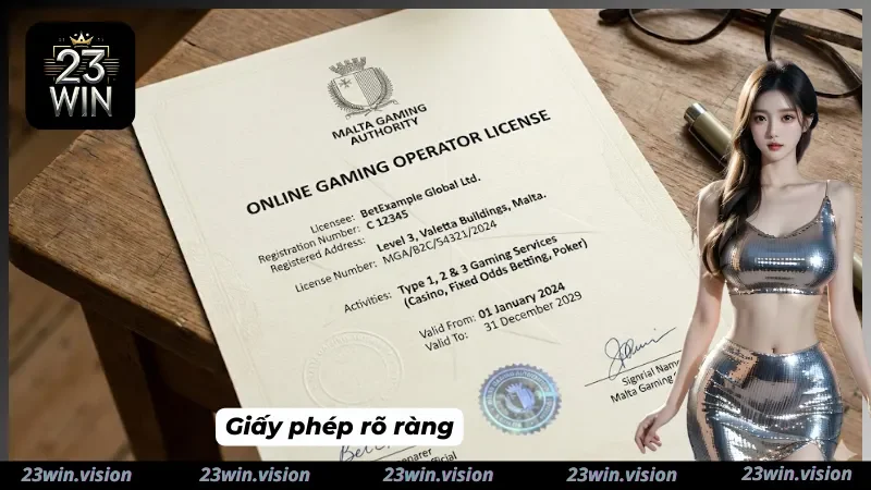 Giấy phép hoạt động hợp pháp