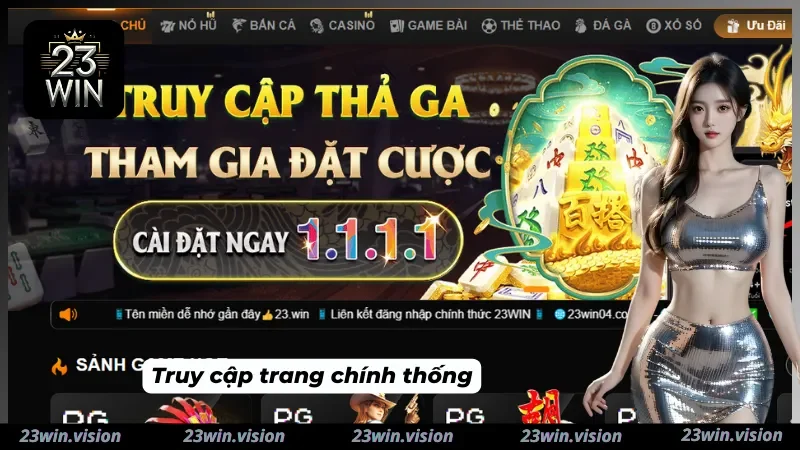 Truy cập website chính thức để giao dịch